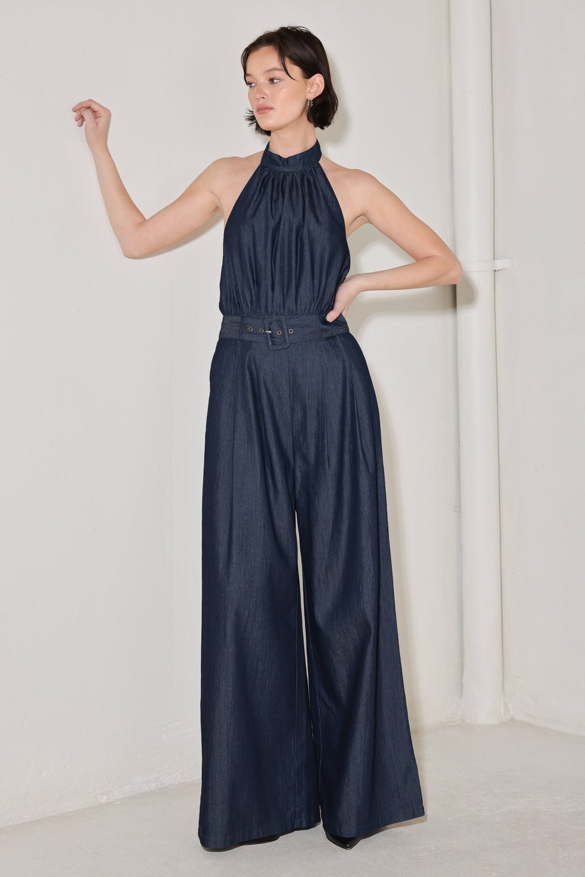 EVENING EDITION DENIM JUMPSUIT - FINAL SALE