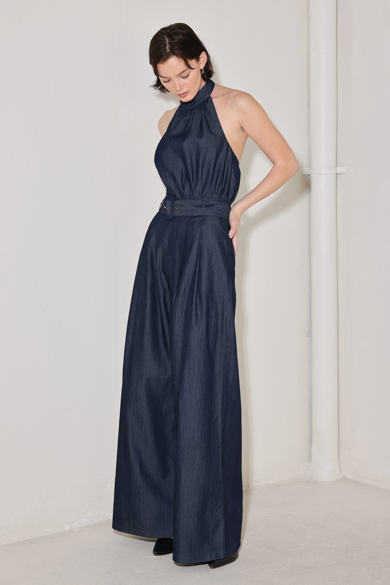 EVENING EDITION DENIM JUMPSUIT - FINAL SALE