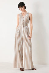 NATURAL RHYTHM STRIPED JUMPSUIT