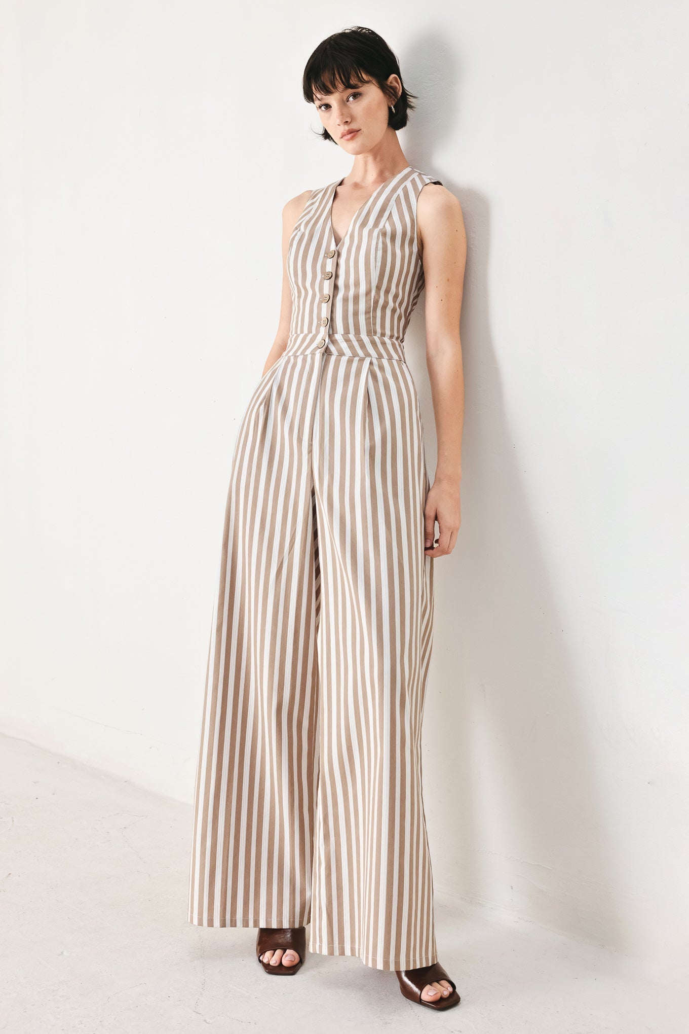 NATURAL RHYTHM STRIPED JUMPSUIT