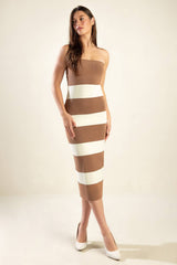 ROMANTIC AFTERNOON - STRAPLESS KNIT DRESS