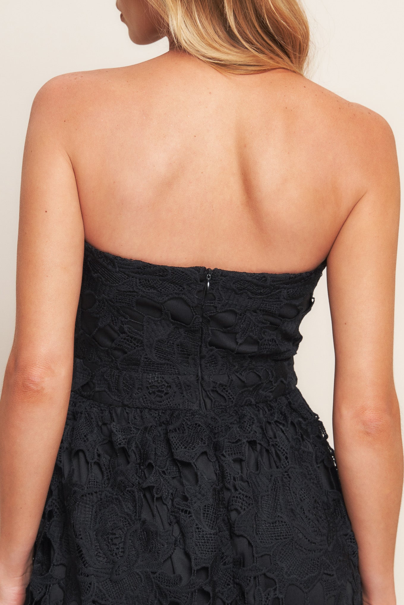 CAREFREE NIGHTS LACE MIDI DRESS - BLACK - FINAL SALE
