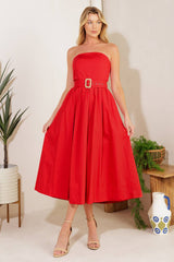 DAYS THAT FADE WOVEN MIDI DRESS - FINAL SALE