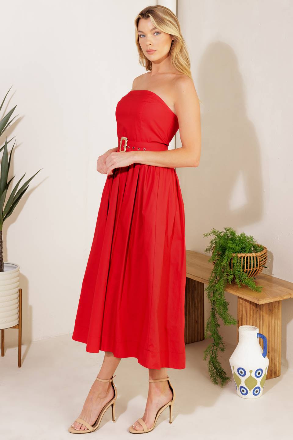 DAYS THAT FADE WOVEN MIDI DRESS - FINAL SALE