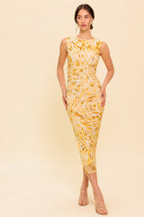 Wild As Ever - Power Mesh Cheetah Print Bodycon Midi Dress