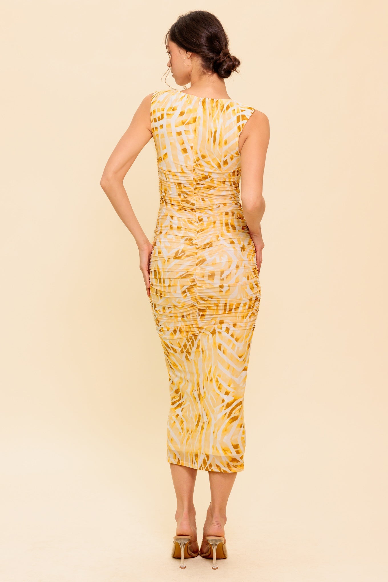 Wild As Ever - Power Mesh Cheetah Print Bodycon Midi Dress