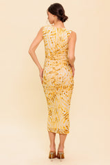 Wild As Ever - Power Mesh Cheetah Print Bodycon Midi Dress