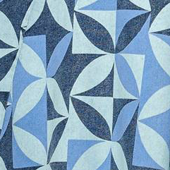 GWENNY - GEOMETRIC BLUE DENIM MIDI DRESS - FINAL SALE