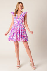 BETTER WITH YOU - PINK & BLUE MINI DRESS