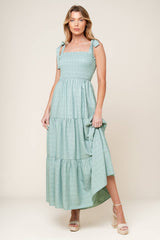 OCEAN BREEZES - DUSTY TEAL MAXI DRESS - FINAL SALE