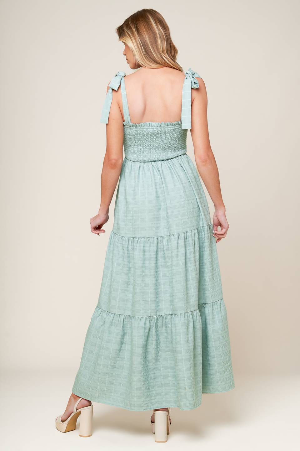 OCEAN BREEZES - DUSTY TEAL MAXI DRESS - FINAL SALE