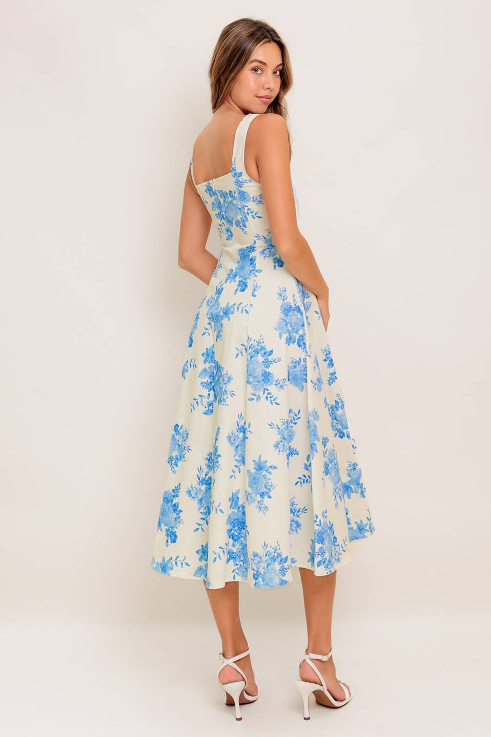 BLUEBELL BREEZE - BLUE FLORAL MIDI DRESS - FINAL SALE