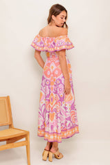 LILAH LAVENDER MIDI DRESS