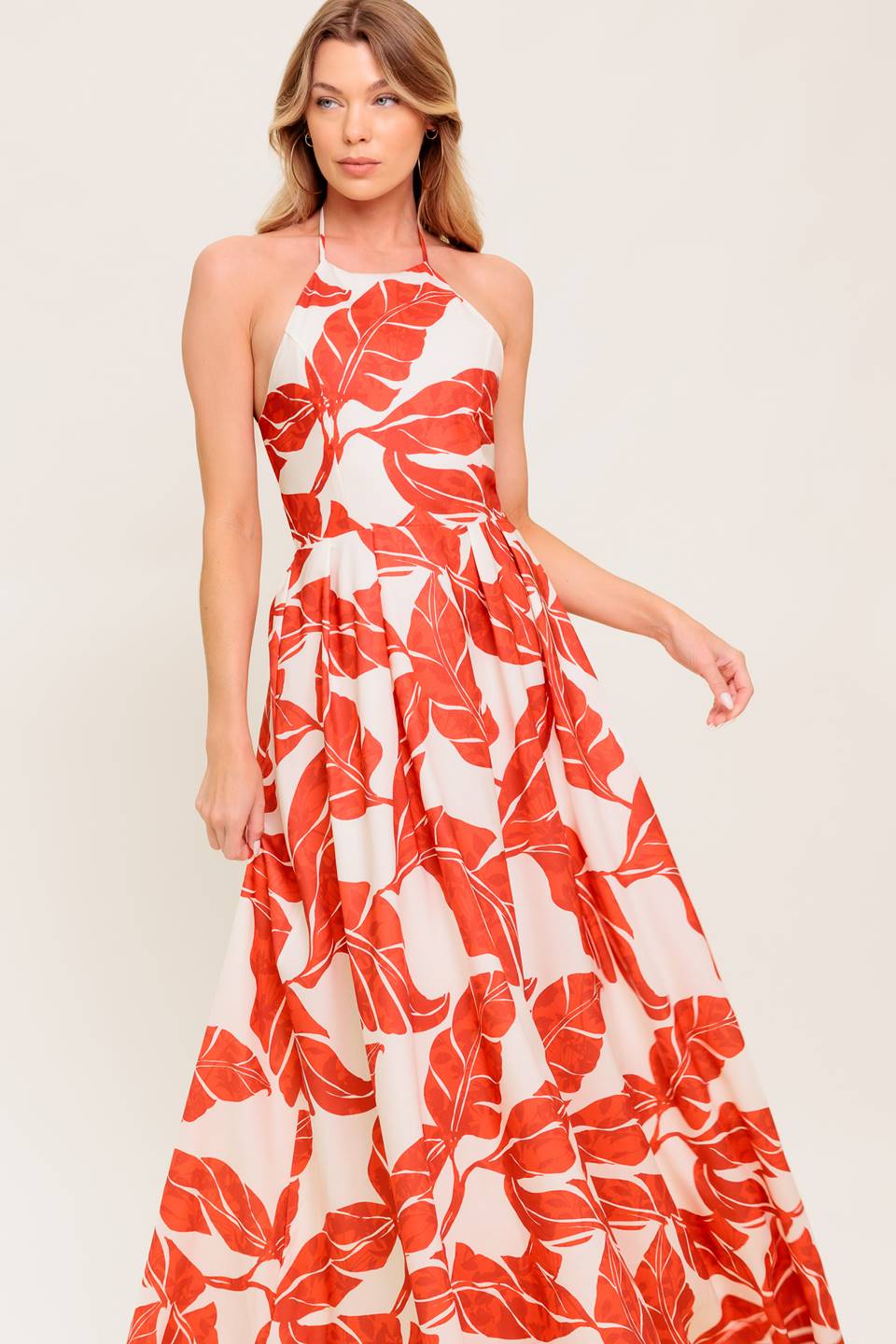 MARLEY MAXI DRESS - TROPICAL HALTER MAXI- FINAL SALE