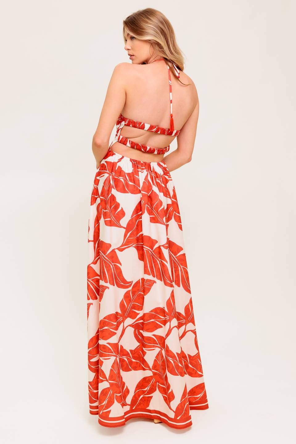 MARLEY MAXI DRESS - TROPICAL HALTER MAXI- FINAL SALE