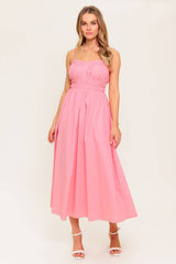 HEARTLAND SUNSET MIDI DRESS - PINK - FINAL SALE