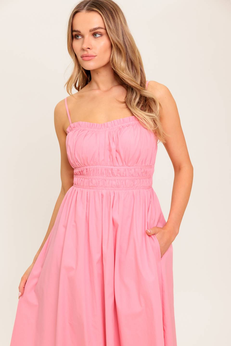 HEARTLAND SUNSET MIDI DRESS - PINK - FINAL SALE