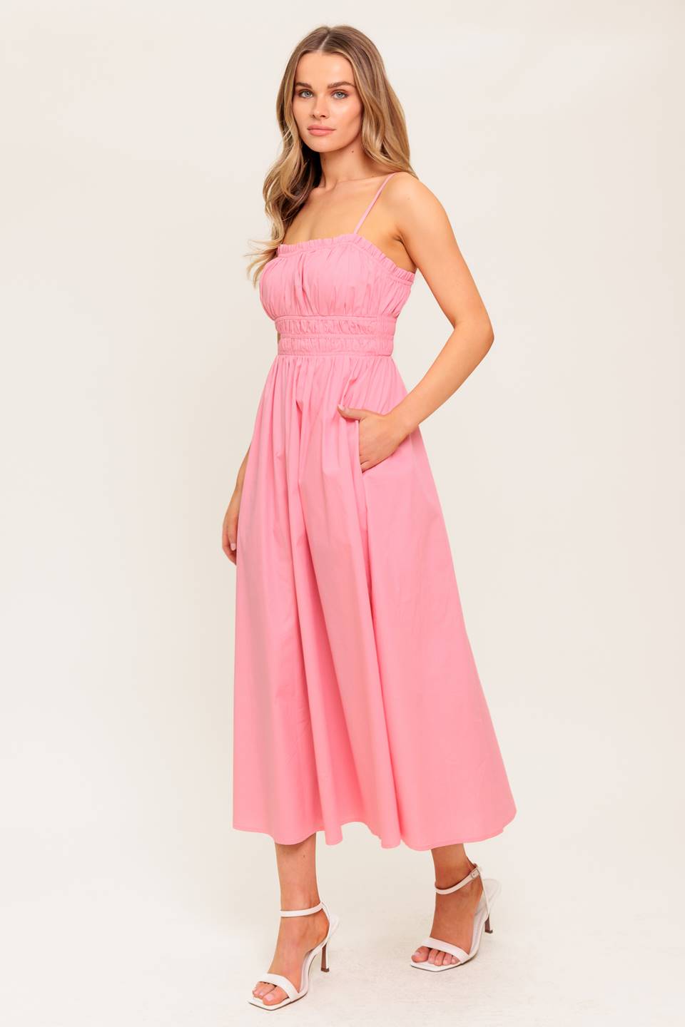 HEARTLAND SUNSET MIDI DRESS - PINK - FINAL SALE