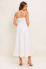 BREE BUTTON DOWN MIDI DRESS - WHITE - FINAL SALE