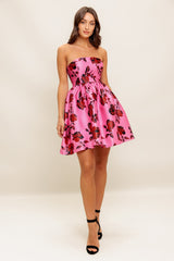 WAVERLY MINI DRESS - PINK FLORAL - FINAL SALE