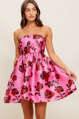 WAVERLY MINI DRESS - PINK FLORAL - FINAL SALE