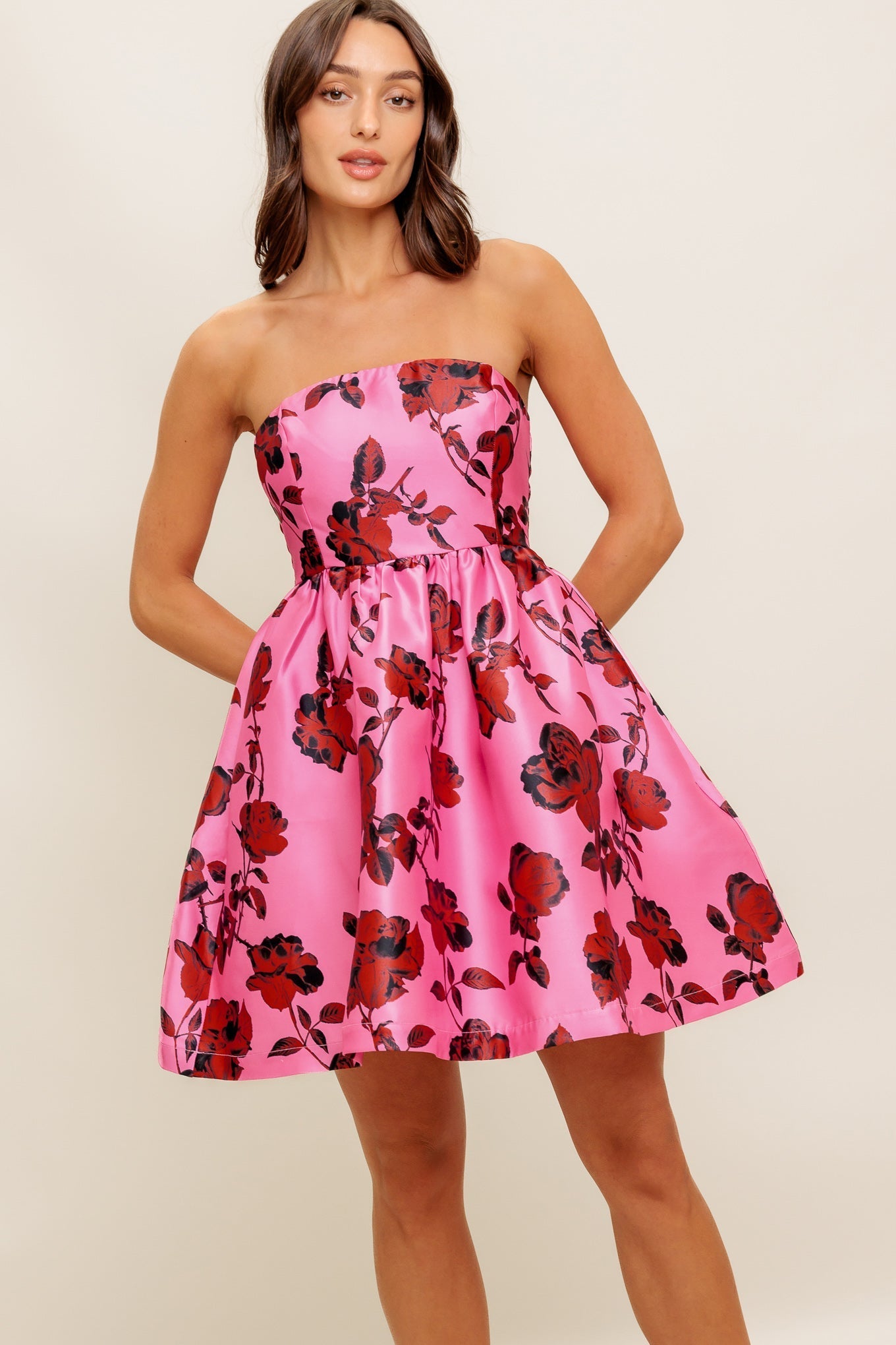 WAVERLY MINI DRESS - PINK FLORAL - FINAL SALE
