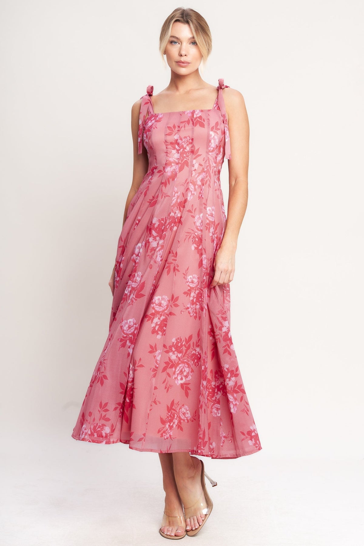 ROMANTIC CANOPY PINK MIDI DRESS - FINAL SALE