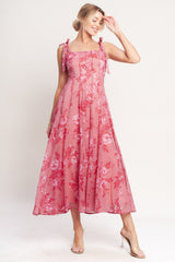 ROMANTIC CANOPY PINK MIDI DRESS - FINAL SALE