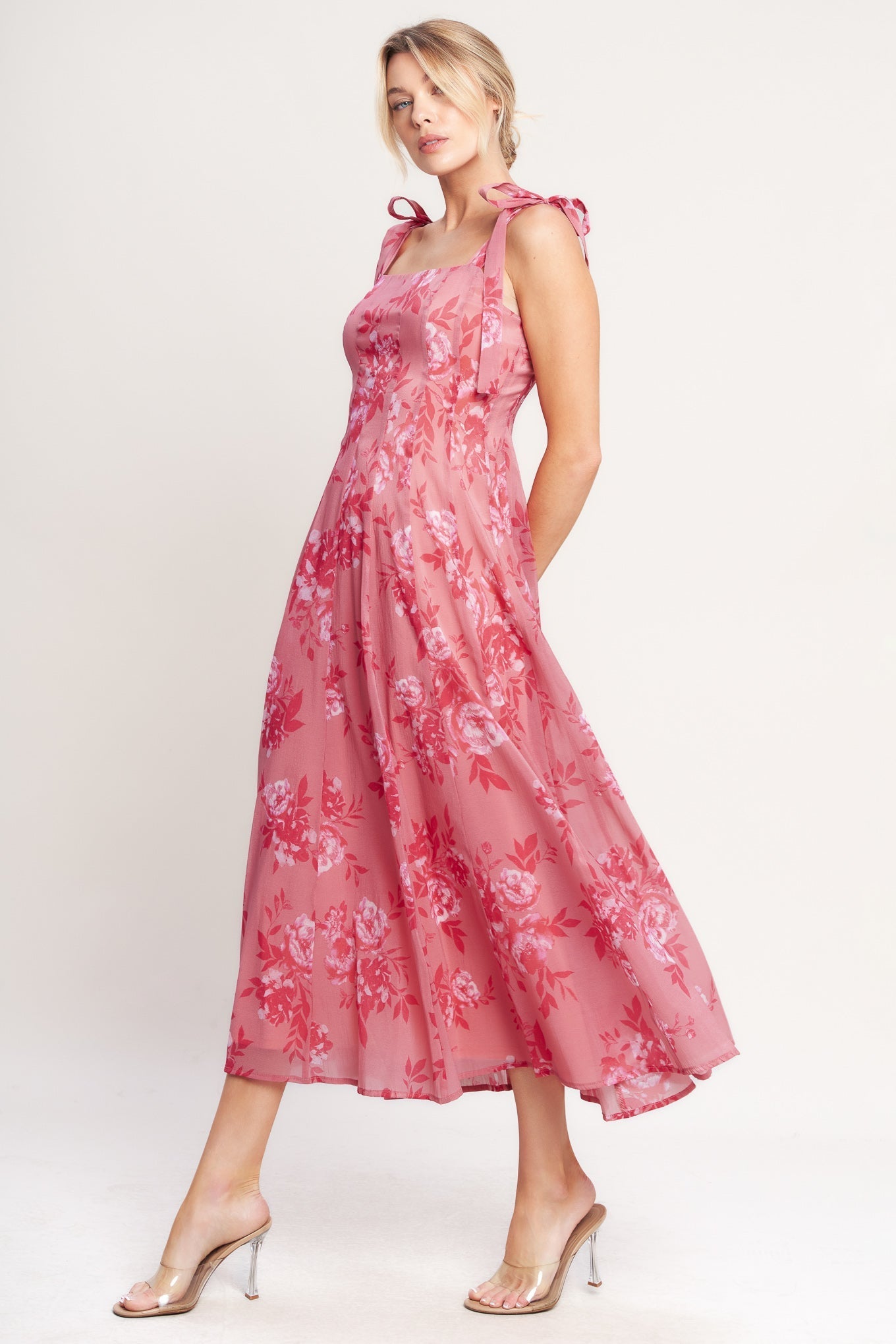 ROMANTIC CANOPY PINK MIDI DRESS - FINAL SALE