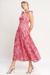 ROMANTIC CANOPY PINK MIDI DRESS - FINAL SALE
