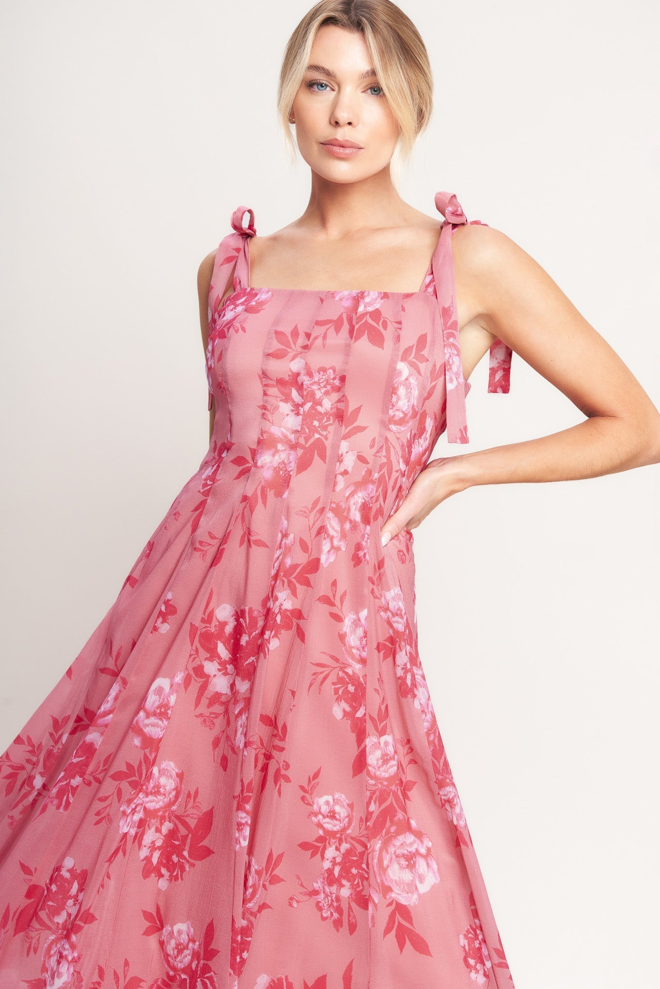 ROMANTIC CANOPY PINK MIDI DRESS - FINAL SALE