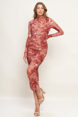 Size Small, INSTA WORTHY SIENNA POWER MESH MIDI DRESS - FINAL SALE