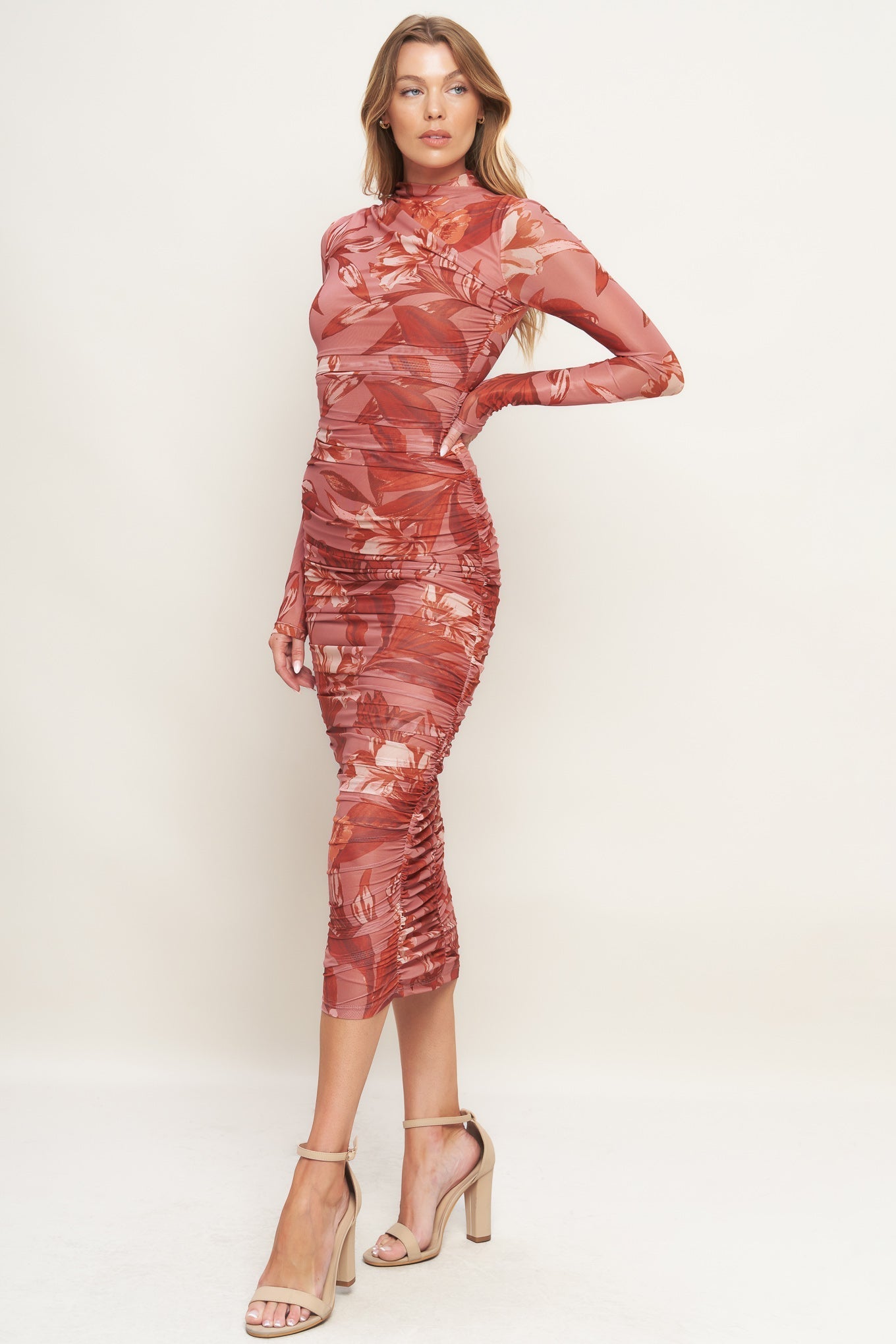 Size Small, INSTA WORTHY SIENNA POWER MESH MIDI DRESS - FINAL SALE