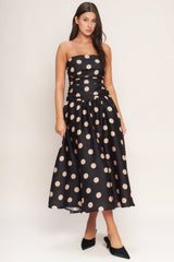 Size Medium, SPOTLIGHT HOUR POLKA DOT MIDI DRESS - FINAL SALE
