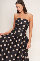 Size Medium, SPOTLIGHT HOUR POLKA DOT MIDI DRESS - FINAL SALE