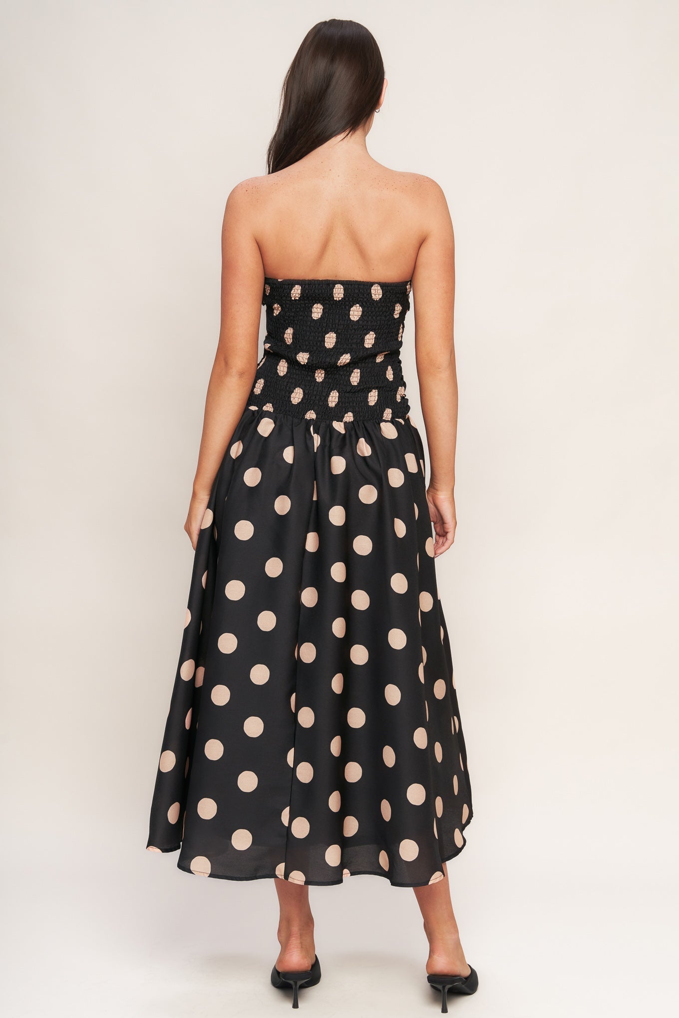Size Medium, SPOTLIGHT HOUR POLKA DOT MIDI DRESS - FINAL SALE