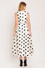 CAFÉ NOIR POLKA DOT MIDI DRESS - FINAL SALE