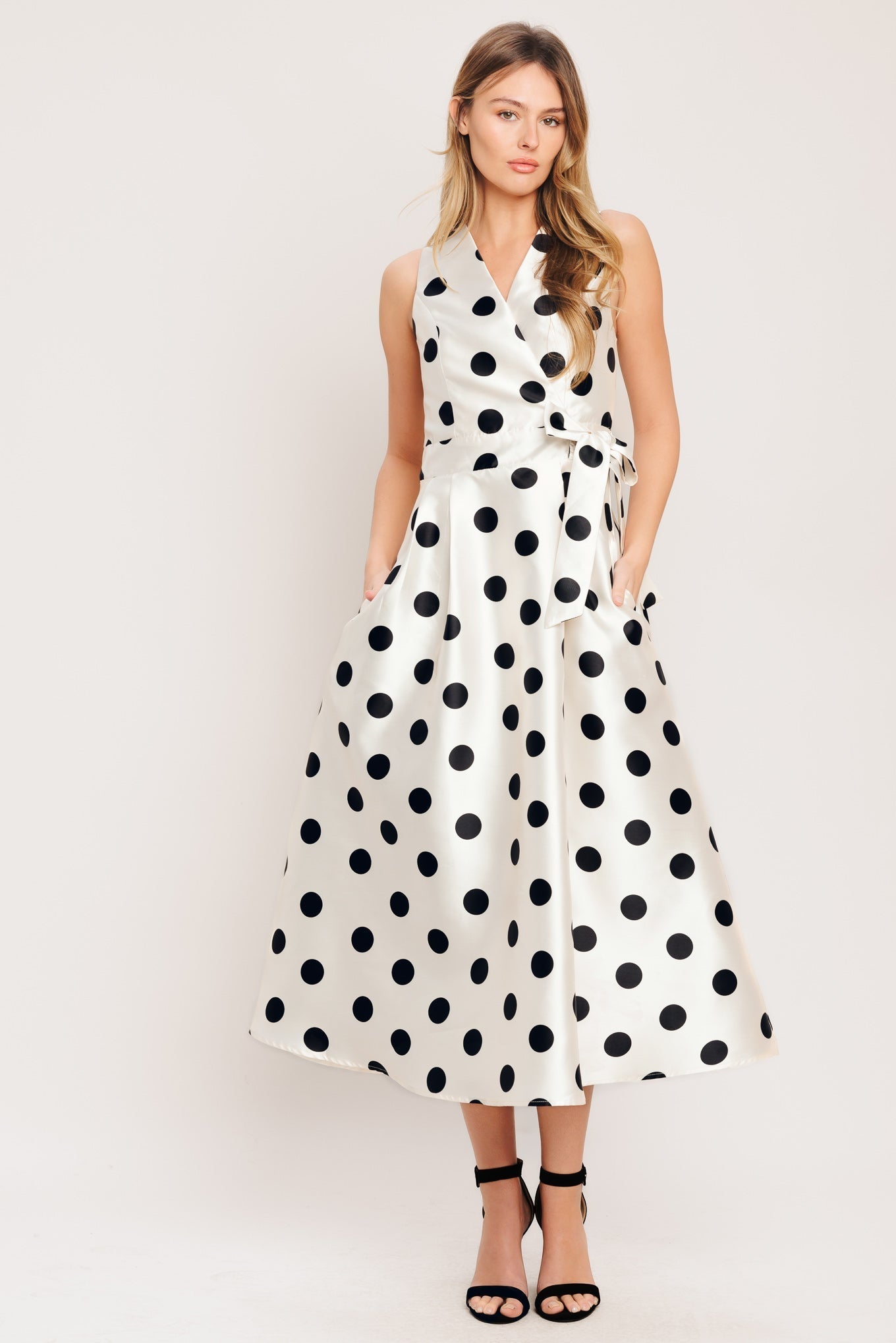 CAFÉ NOIR POLKA DOT MIDI DRESS - FINAL SALE