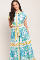 BLUE REGALIA MIDI DRESS