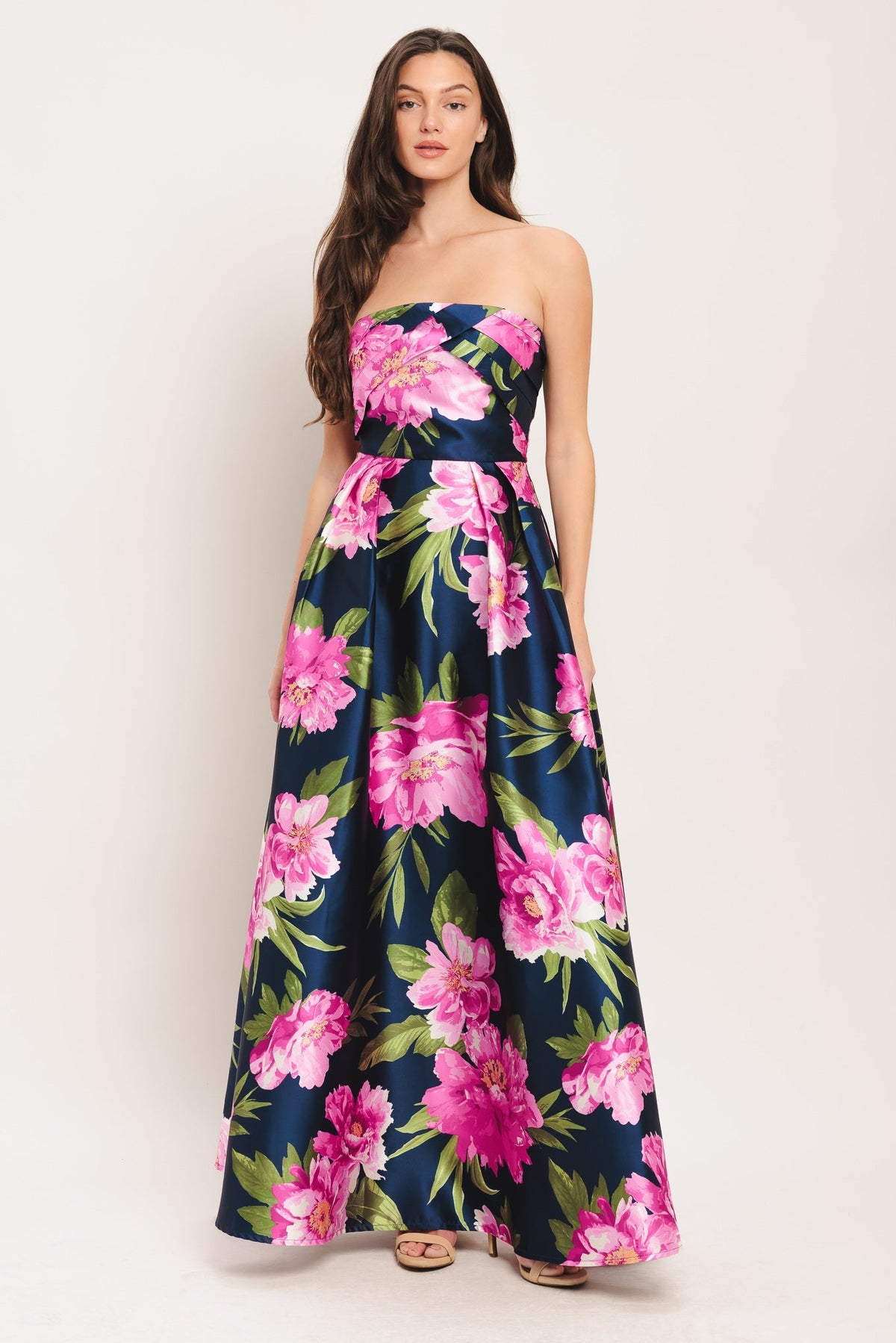 LUNA FLORA NAVY MAXI DRESS - FINAL SALE