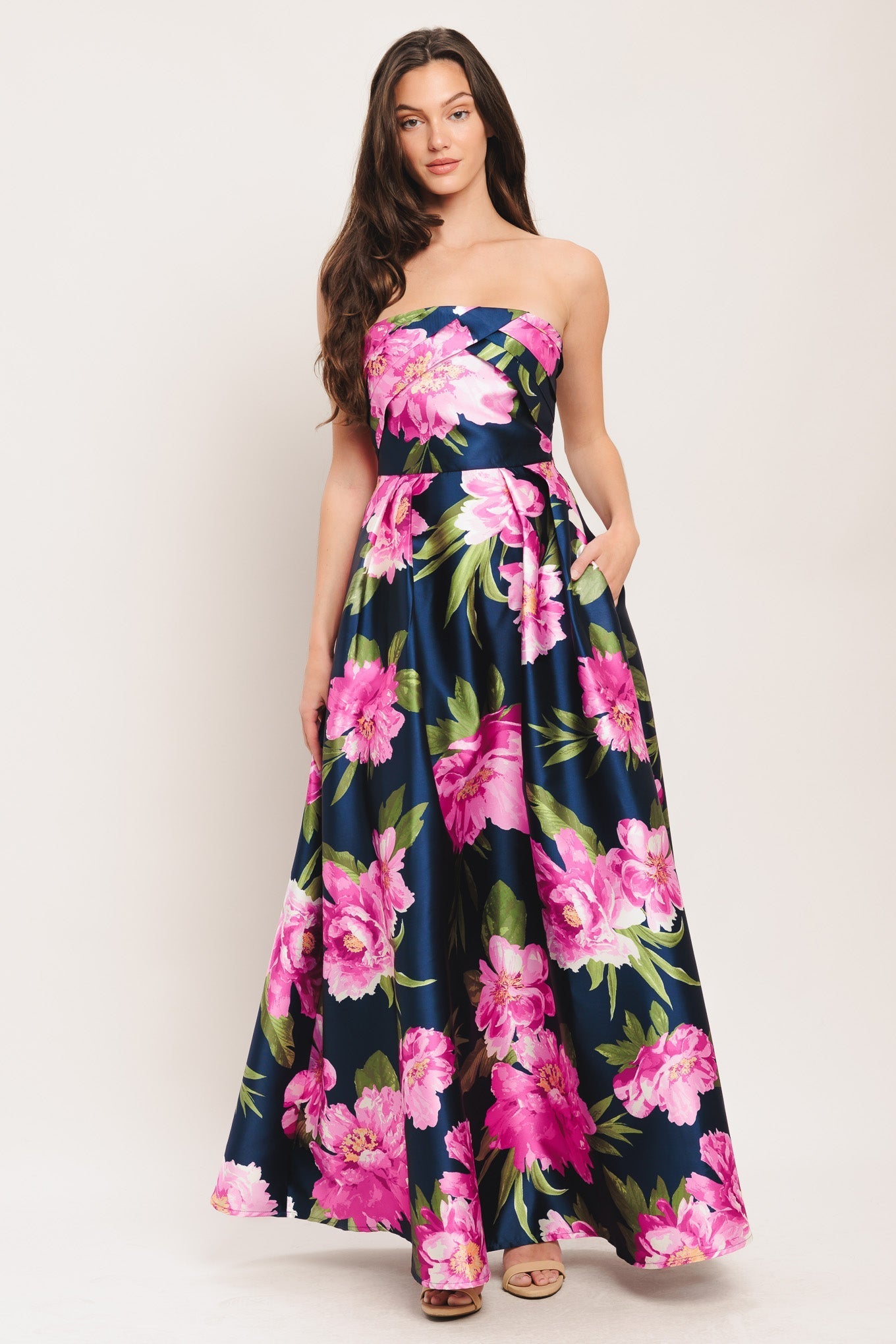 LUNA FLORA NAVY MAXI DRESS - FINAL SALE