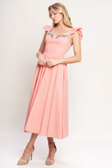 BLUSHED WITH LOVE DUSTY PINK MIDI DRESS - FINAL SALE