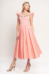 BLUSHED WITH LOVE DUSTY PINK MIDI DRESS - FINAL SALE