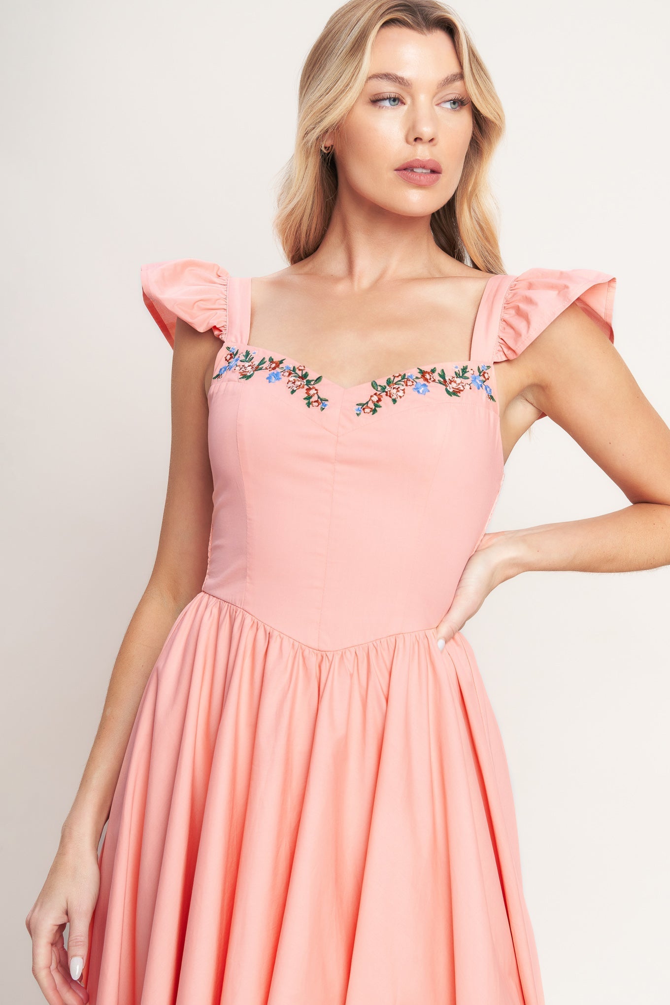 BLUSHED WITH LOVE DUSTY PINK MIDI DRESS - FINAL SALE