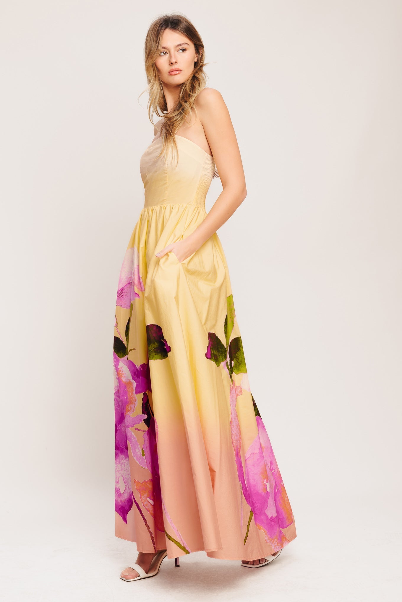 DREAMY OMBRE LIGHT YELLOW MAXI DRESS - FINAL SALE