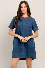 SIMPLY PUT TOGETHER DENIM MINI DRESS