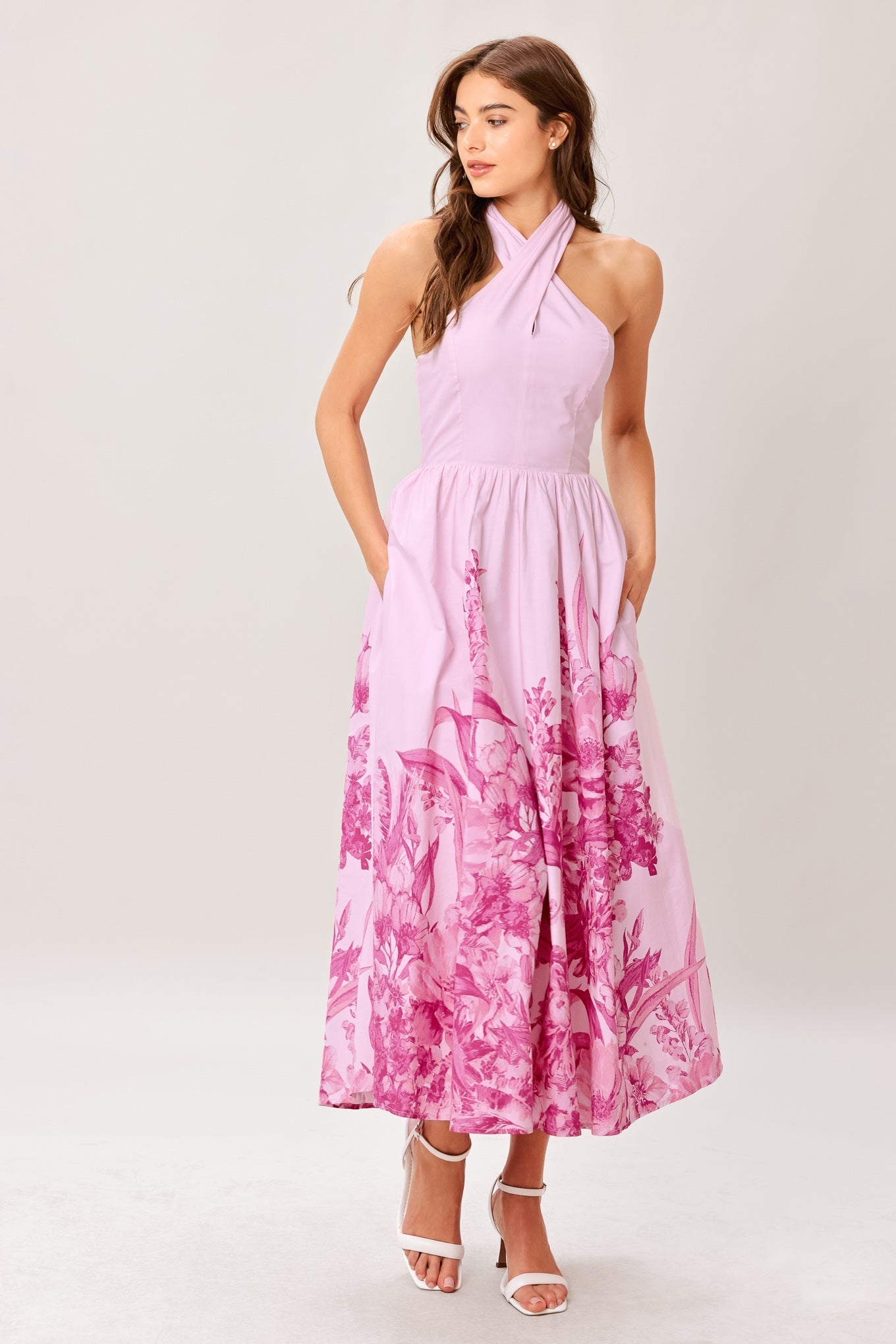 ROSELIGHT DREAM LIGHT PINK MIDI DRESS - FINAL SALE