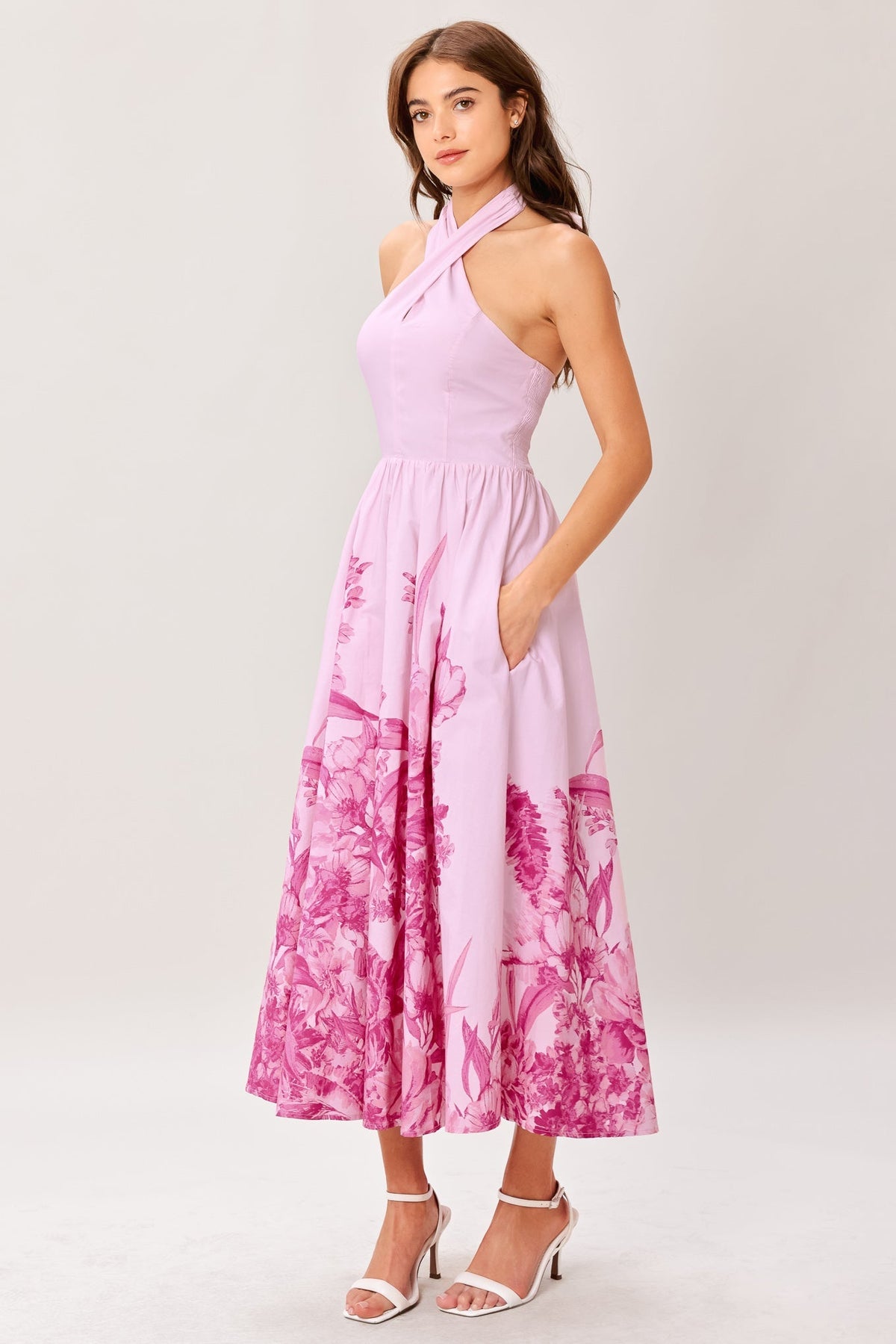 ROSELIGHT DREAM LIGHT PINK MIDI DRESS - FINAL SALE