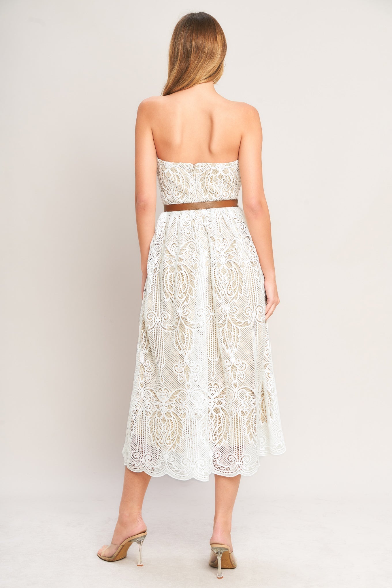 ELEGANT GARDEN LACE MIDI DRESS - FINAL SALE