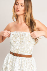 ELEGANT GARDEN LACE MIDI DRESS - FINAL SALE